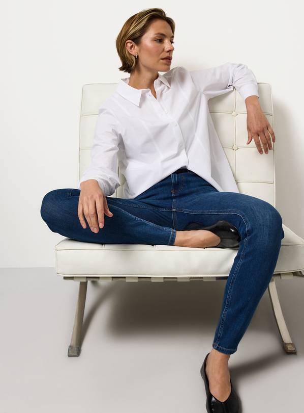 Dark Denim Mid Rise Skinny Jeans 14R